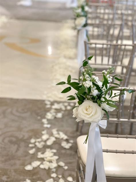 Wedding Aisle Flowers Chair Flowers Church Wedding Decorations