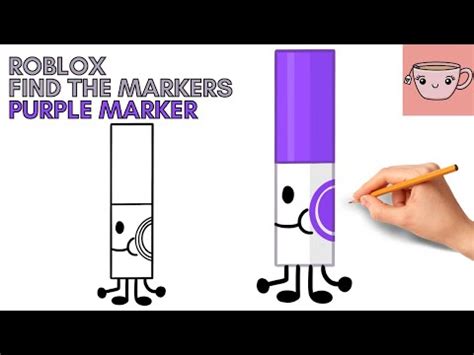 How To Draw BFB Purple Marker Roblox Find The Markers Easy Step