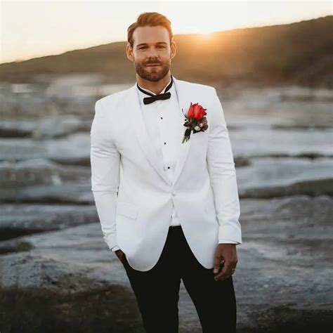 Summer Beach White Groom Tuxedos Men Suits For Wedding 2019 Man Blazer