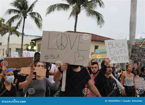 Protesto Contra A Morte De George Floyd Em Delray Beach Florida Imagem