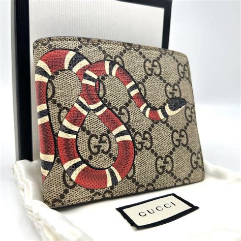 【目立った傷や汚れなし】【極美品】gucci グッチ キングスネーク Ggスプリーム Pvc レザー 二つ折り財布 スネーク 蛇 ヘビ