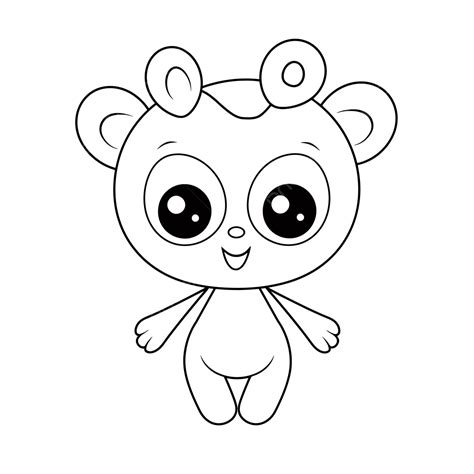 かわいい小さなクマのぬりえページのアウトライン スケッチ図 ベクターイラスト画像とpngフリー素材透過の無料ダウンロード Pngtree