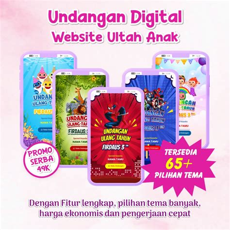 Jual UNDANGAN WEBSITE ULANG TAHUN ANAK / UNDANGAN DIGITAL ULANG TAHUN PART 2 | Shopee Indonesia