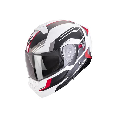 Casco Scorpion Exo 930 Evo Sikon Blanco Mate Negro Rojo