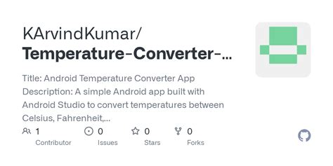 GitHub KArvindKumar Temperature Converter App Title Android