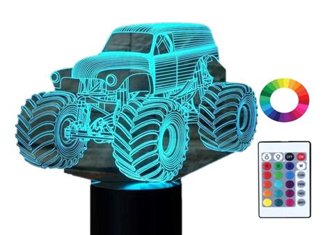 Lampka Nocna Z Imieniem Grawer D Led Monstertruck Plexido Sklep