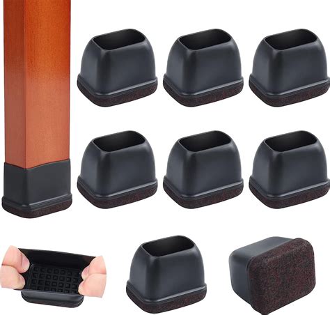 Ezprotekt 16 Pcs Chair Leg Caps Rectangle Chair Leg Sliders Furniture