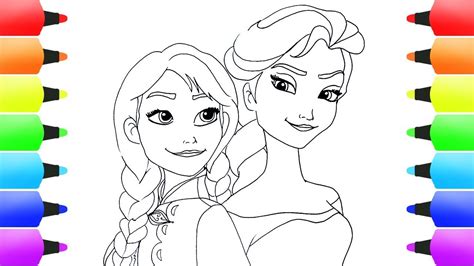 How to Draw ELSA AND ANNA from FROZEN for Kids! Easy Disney Drawings ...