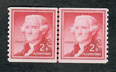 A Washington Mnh Coil Line Pair Dry Print Shiny Gum United