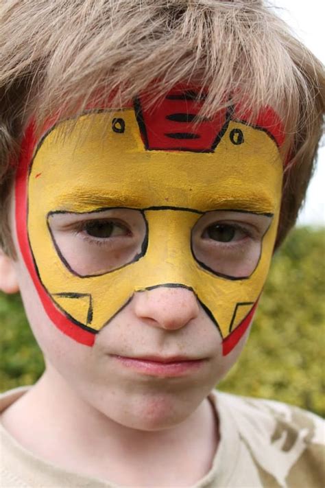 Iron Man Face Painting Trucco Per Bambini Progetti Per Pittura Del