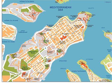 Valletta vector map | Order and download Valletta vector map