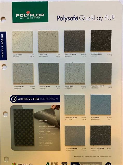 Polysafe Standard Colour Chart