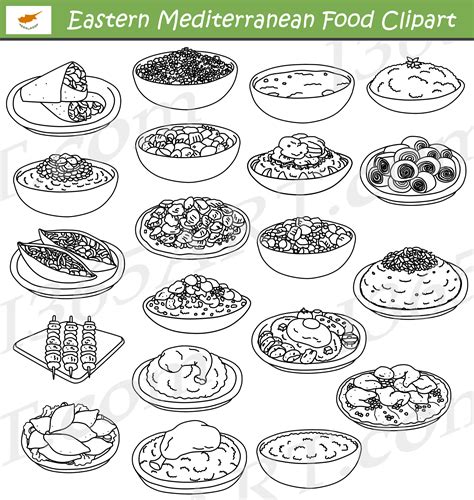 Eastern Mediterranean Food Clipart Graphics Bundle - Clipart 4 School