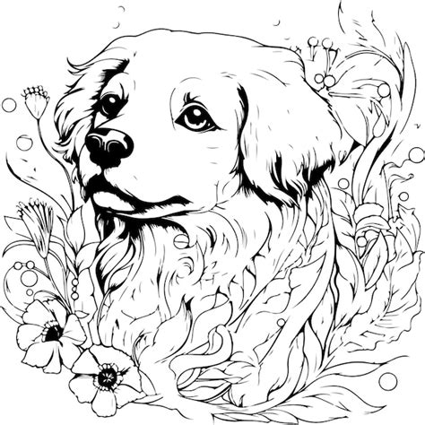 Premium Vector Dog Coloring Page