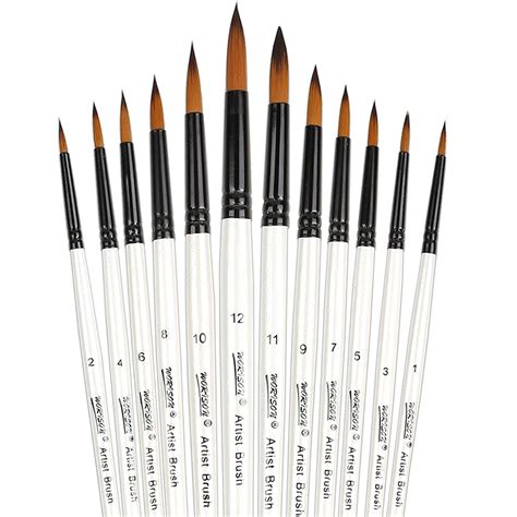 Rodada Filbert Paint Brushes Set Artista Pincel Para Leo Acr Lico