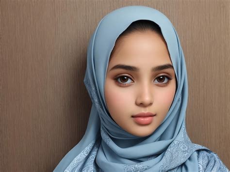 premium ai image  beautiful muslim girl generated  ai