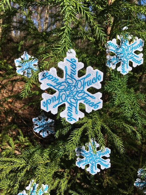 Fuck 2020 Snowflake Ornament FSL Machine Embroidery Design 5x7 Hoop Fuckflake White Elephant Etsy