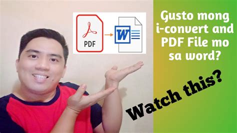 Paano I Convert And Pdf File Sa Word Youtube