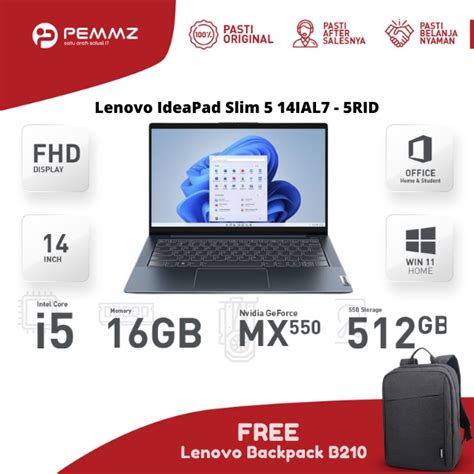 Jual Lenovo Ideapad Slim Ial Rid I U Ssd Gb Mx