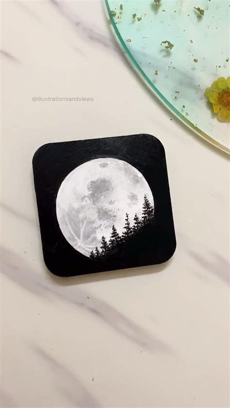 Acrylic moon painting | Night sky acrylic painting ...