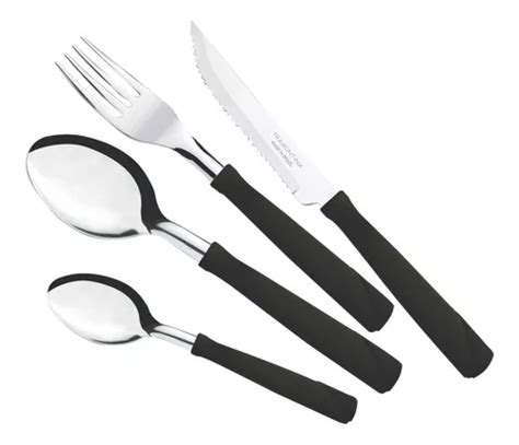 Set X 48 Tenedor Cuchillo Cuchara New Kolor Tramontina Ct