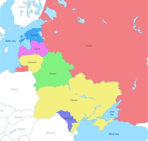 Premium Vector Map Of Eastern Europe With Borders Of The Countries