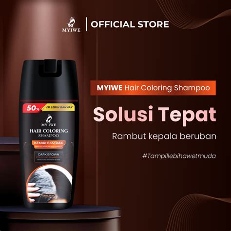 Jual MYIWE HAIR Coloring Shampoo MY IWE Penghitam Rambut Putih