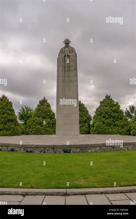 The WW1 Canadian Memorial near Ypres in Belgium Stock Photo - Alamy