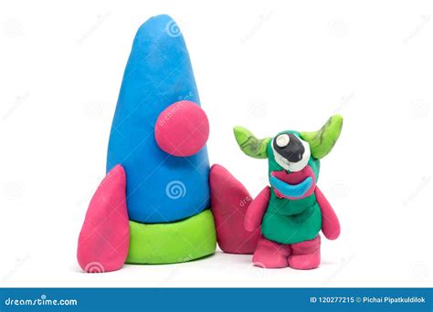 Play Dough Alien On White Background Stock Image Image Of Close