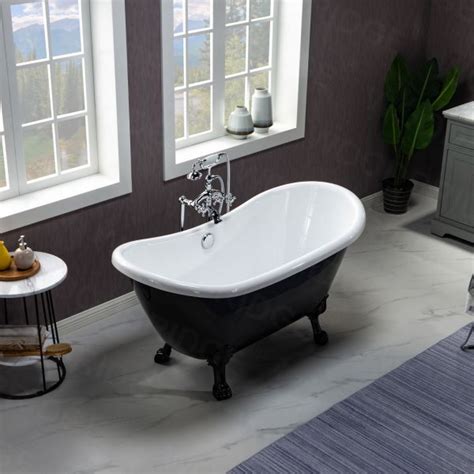 Woodbridge Heavy Duty Acrylic Double Slipper Clawfoot Bath Tub In