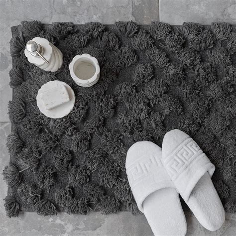 Buy A By Amara Pom Pom Bath Mat Slate Amara Bath Mat Luxury Bath