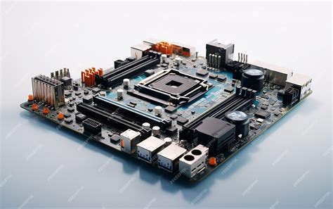 premium ai image computer motherboard  cpu  ram installed  white