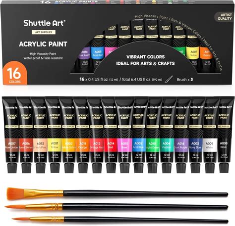 37 PCS Kit Peinture Acrylique Topsics Set De Peintures Acrylique