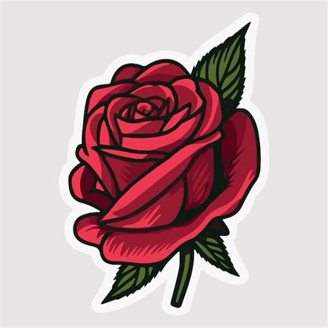 Premium Vector Sticker Of Rose Flower Of Love Vector Illustration