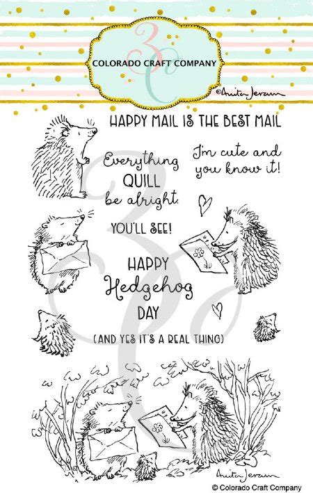 Colorado Craft Company Anita Jeram Clear Stamp Hedgehog Day