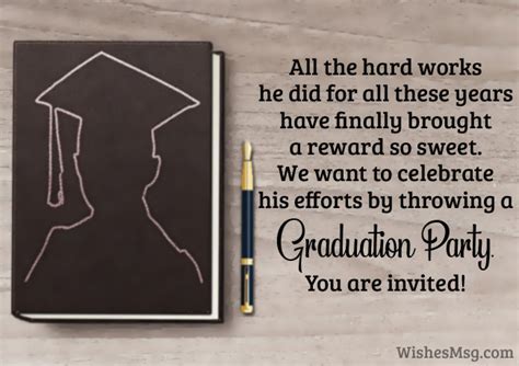 70 Graduation Party Invitation Messages And Wording Wishesmsg