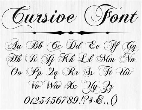 Cursive Font SVG PNG Ttf Cursive Letters Hochzeitsschrift Cursive