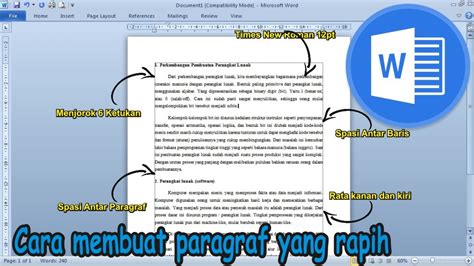 Cara Membuat Paragraf Yang Rapi Di Word Tutorial Word