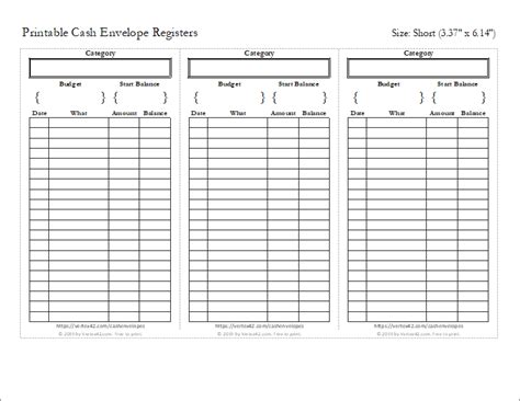 Free Printable Cash Envelope Tracker