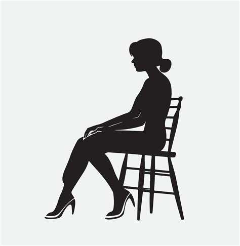 AI generated Silhouette of a person sitting on a chair 39615941 Vector ...