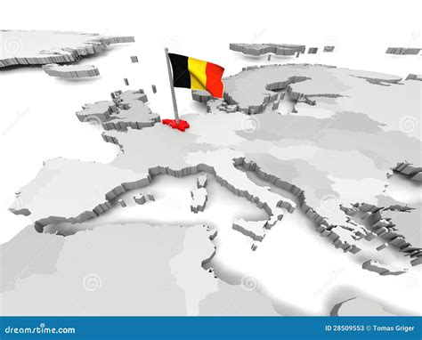 Belgium on map of Europe stock illustration. Illustration of states ...