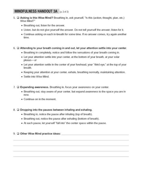 Dbt Skills Training Handouts And Worksheets