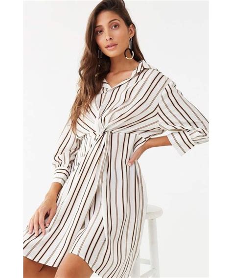 Forever 21（フォーエバー トゥエンティーワン）の「forever 21 Striped Shirt Dress（ワンピース）」 Wear