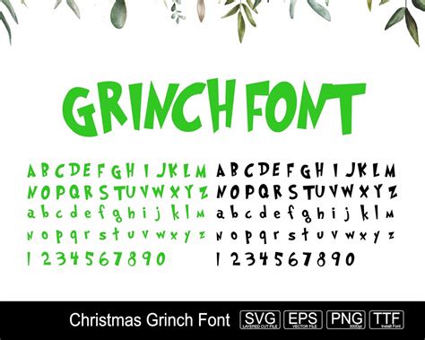 Christmas Grinch Font Svg Grinch Alphabet Svg Christmas Font Green ...