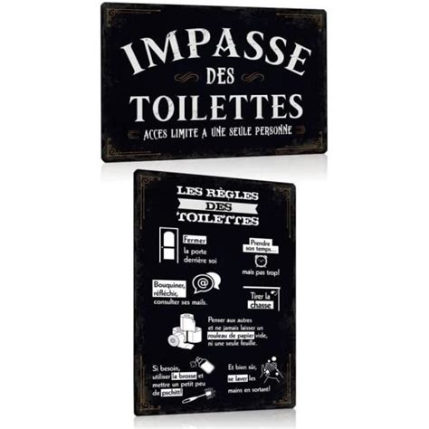 Lot De Toilettes Plaque Metal Avec Humour Citation Fran Ais Les