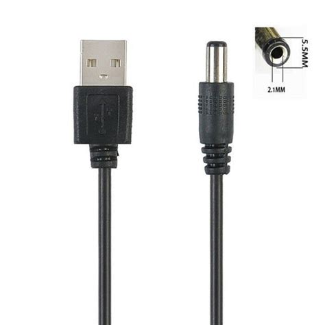 Gaib USB Port To 2 5 3 5 4 0 5 5mm 5V DC Barrel Jack Power Cable Cord