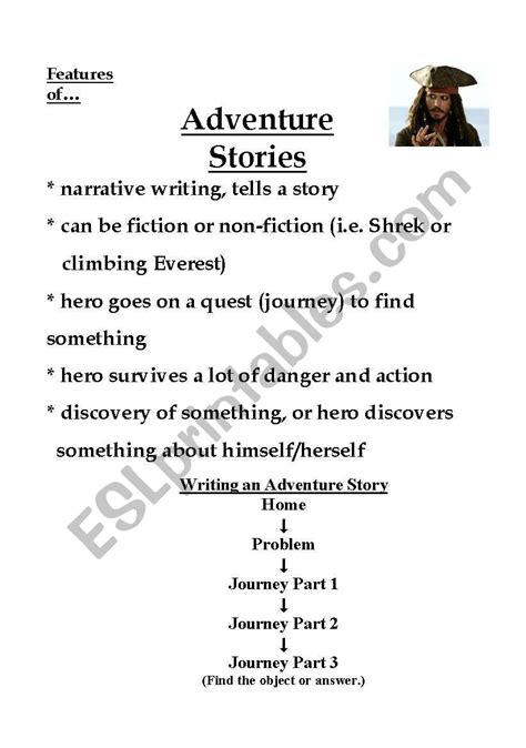 Adventure Stories Reading And Writing Esl Worksheet By Abennie