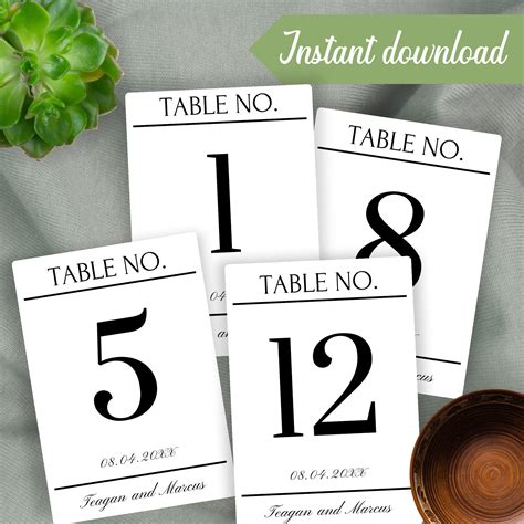 Wedding Table Numbers Printable Template, Editable Wedding Table ...