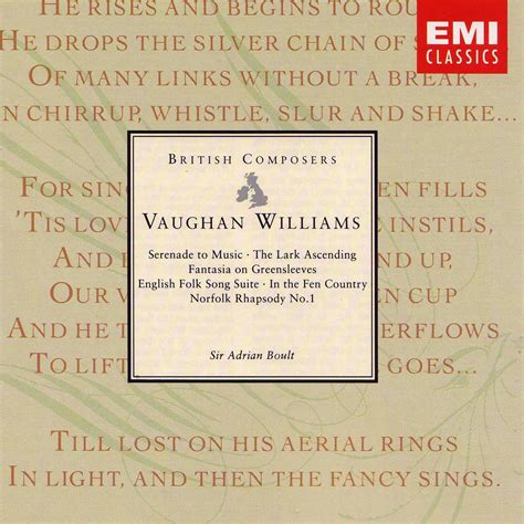 Vaughan Williams Serenade To Music The Lark Asc Warner Classics