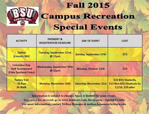 Campus Recreation Special Events Bridgewater St